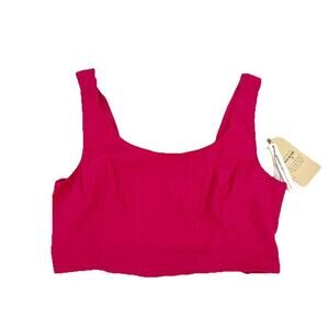 Midnight Sky Women's Cropped Tank Pink Size XL Linen Blend Magenta NWT
